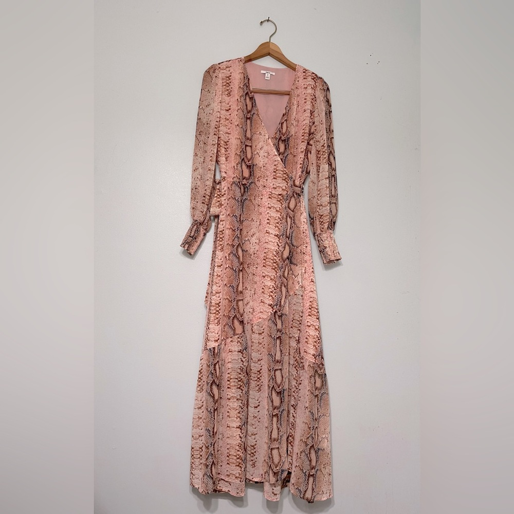 Bar lll snake maxi wrap dress